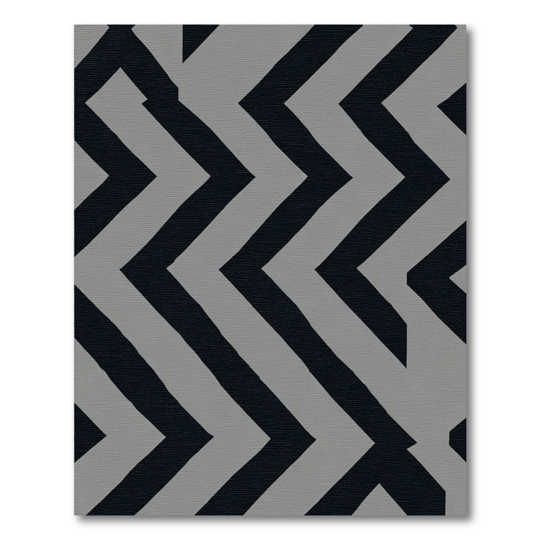 Bold Slate Gray Chevron Rug