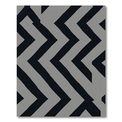 Bold Slate Gray Chevron Rug