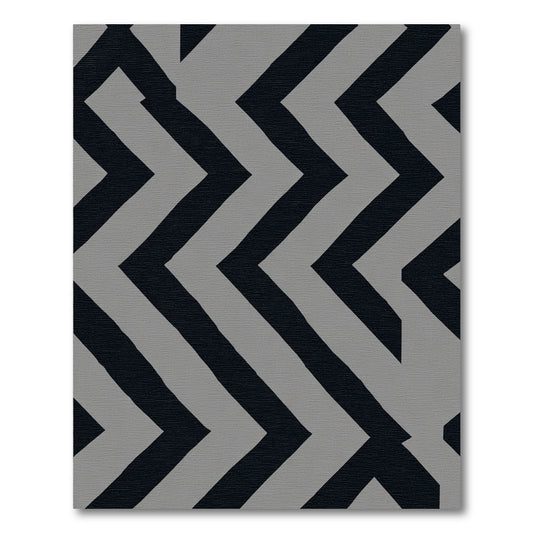 Bold Slate Gray Chevron Rug