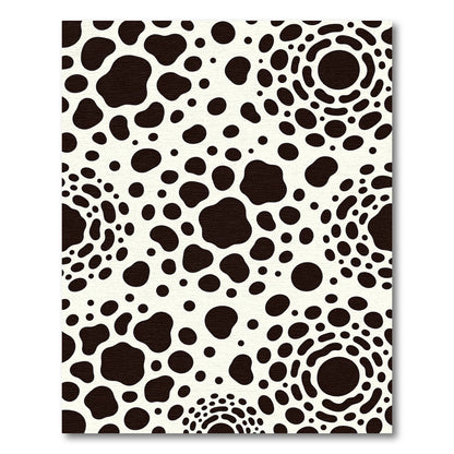 Modern Monochrome Abstract Spotted Ink Rug
