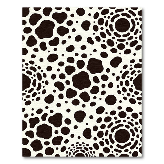 Modern Monochrome Abstract Spotted Ink Rug