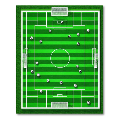 Striped Green Soccer Field Balls Rug