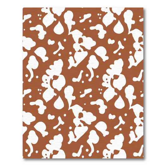 Brown White Organic Splatter Rug