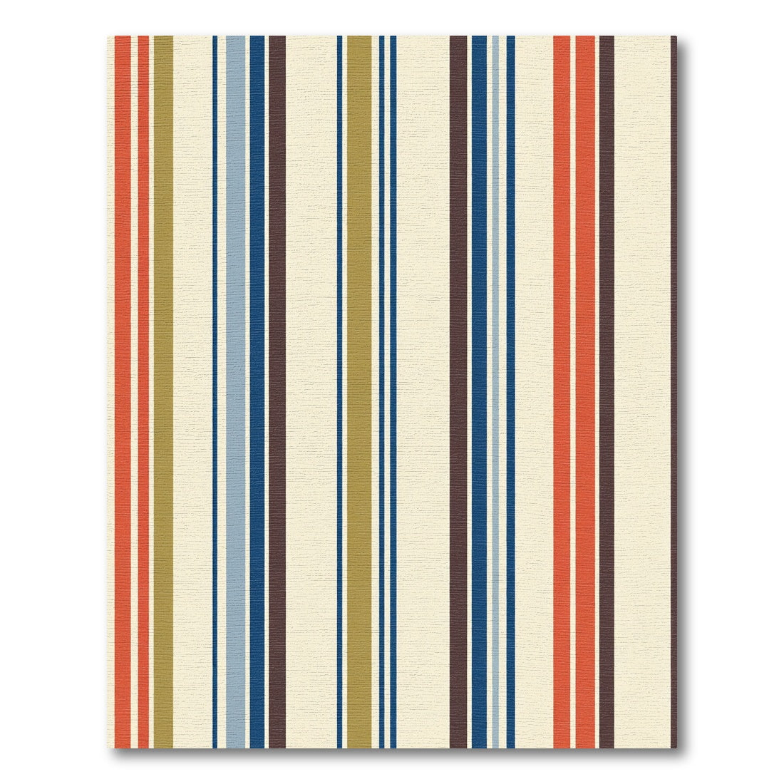 Retro Multi Color Stripe Overlay Rug