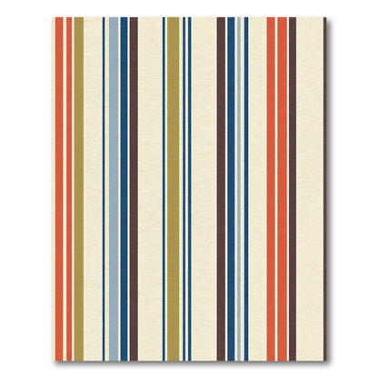 Retro Multi Color Stripe Overlay Rug