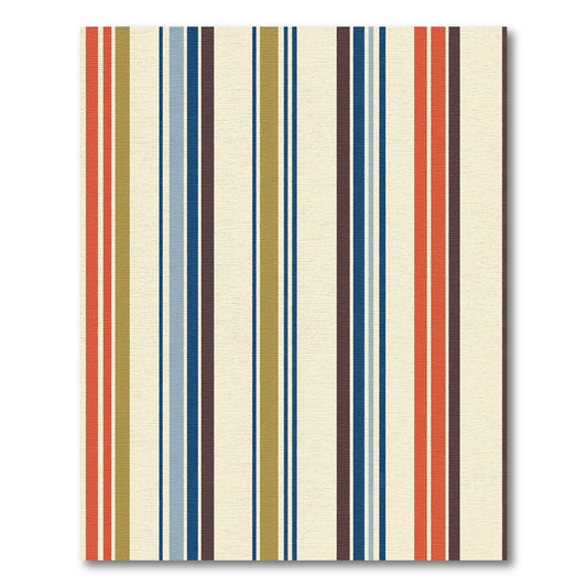 Retro Multi Color Stripe Overlay Rug