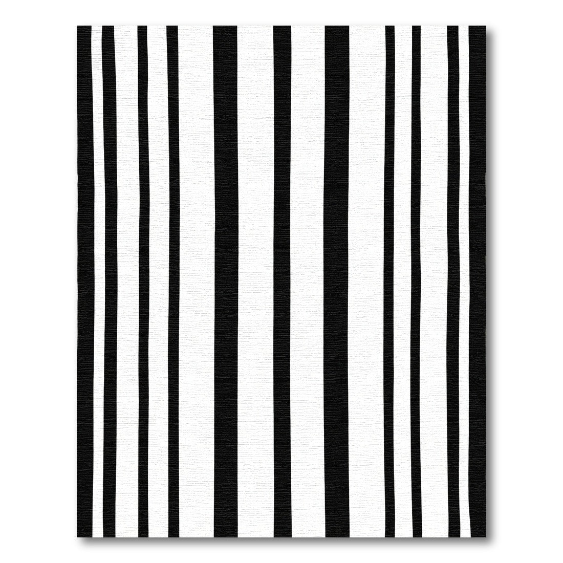 Bold Black White Varying Stripes Rug