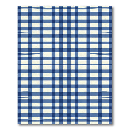 Navy Cream Gingham Checkered Rug