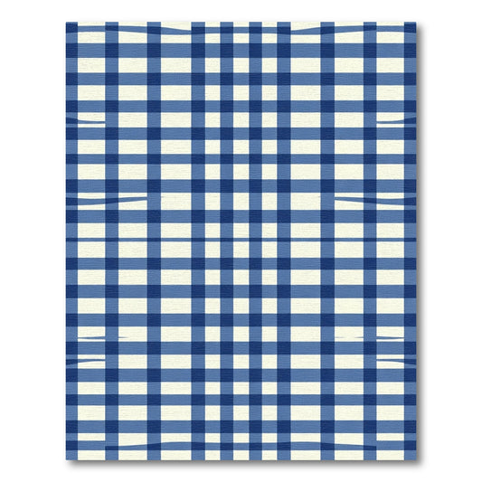 Navy Cream Gingham Checkered Rug