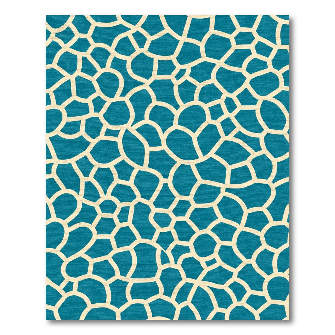 Teal Cracked Earth Organic Texture Rug