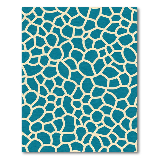 Teal Cracked Earth Organic Texture Rug