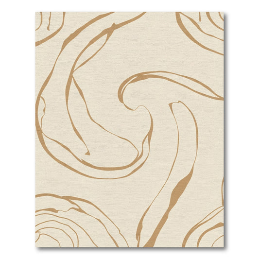 Cream Gold Organic Swirl Rug