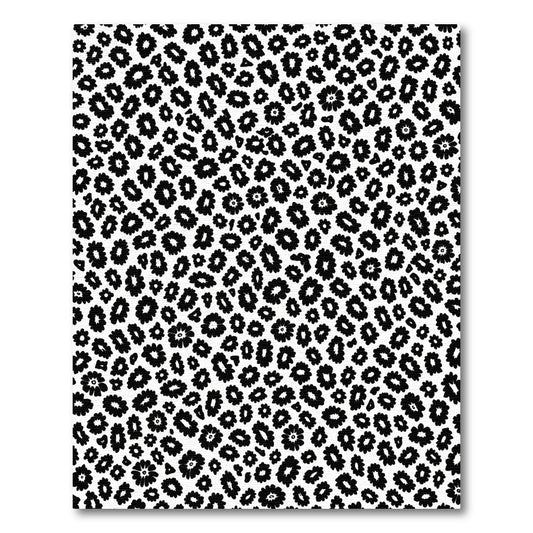 Monochrome Floral Spot Pattern Rug