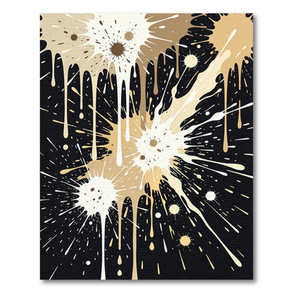 Cream Splatter Explosive Abstract Rug