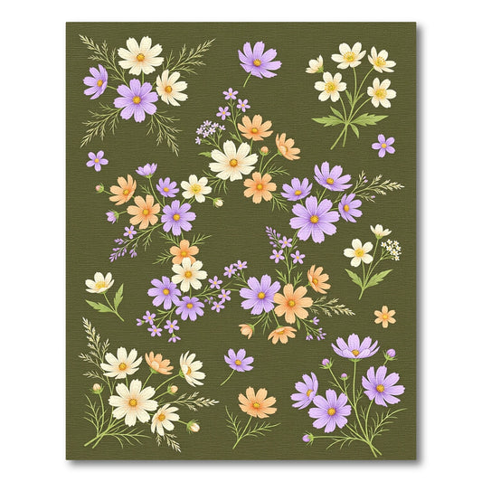 Pastel Floral Burst Arrangement Rug