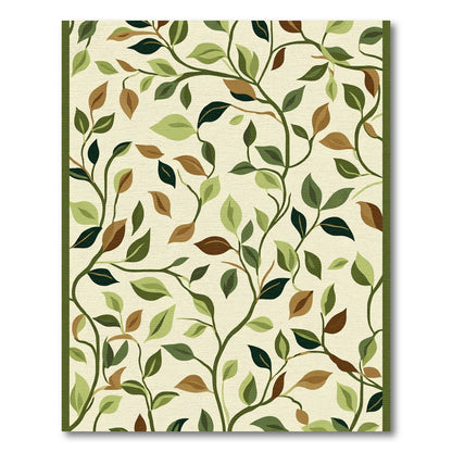 Earthy Tone Leaf Vine Botanical Rug