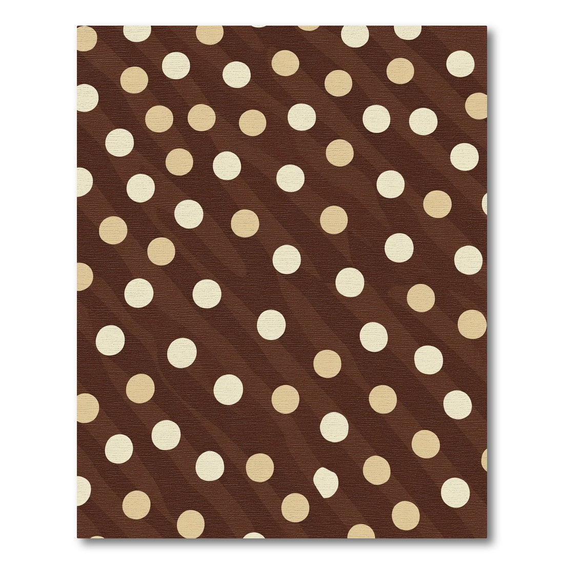 Chic Brown Polka Dots Waves Rug