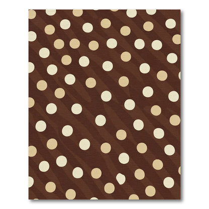 Chic Brown Polka Dots Waves Rug
