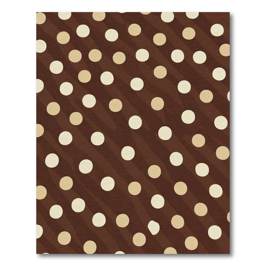 Chic Brown Polka Dots Waves Rug