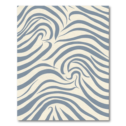 Pale Gray Swirling Organic Stripe Rug