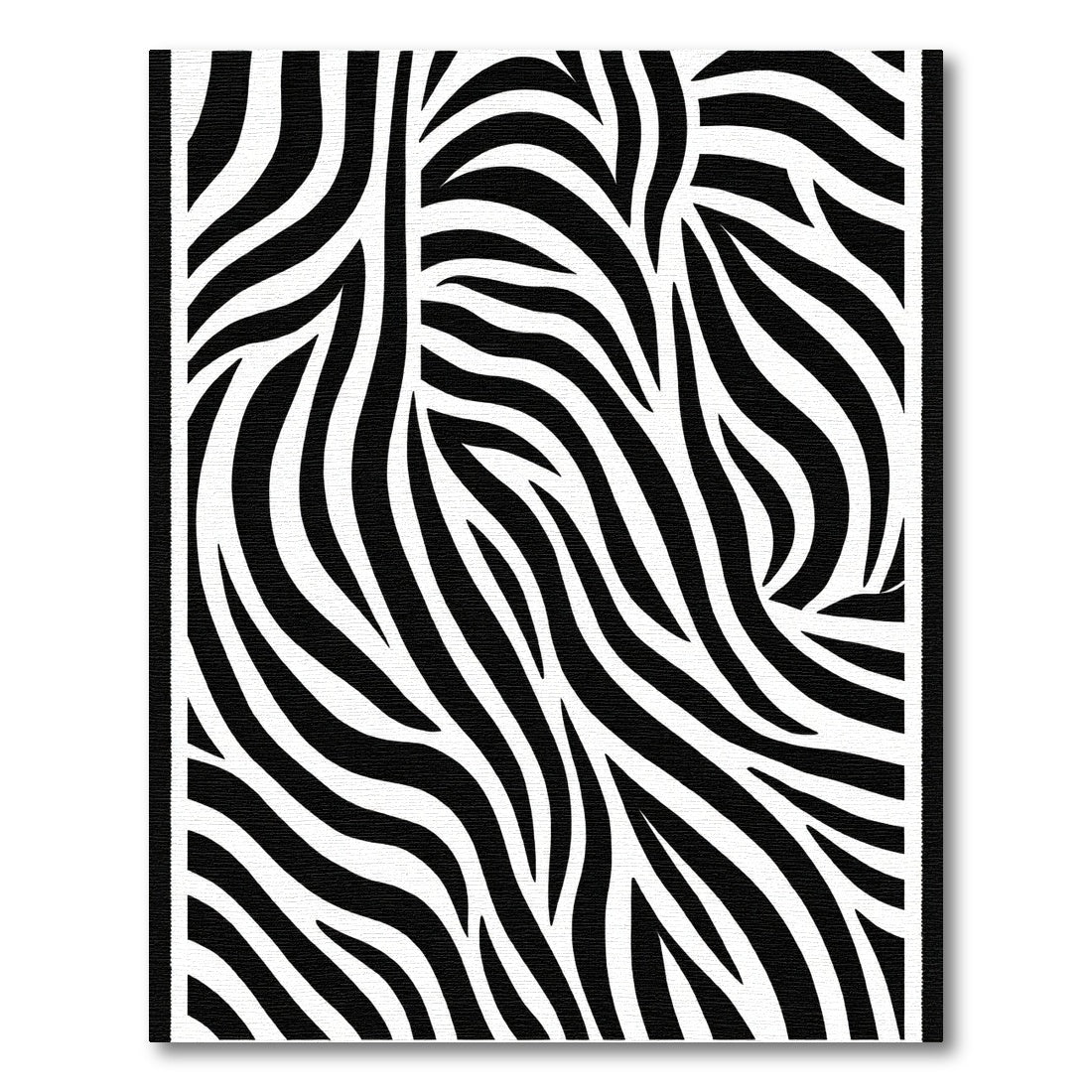 Abstract Black White Zebra Waves Rug
