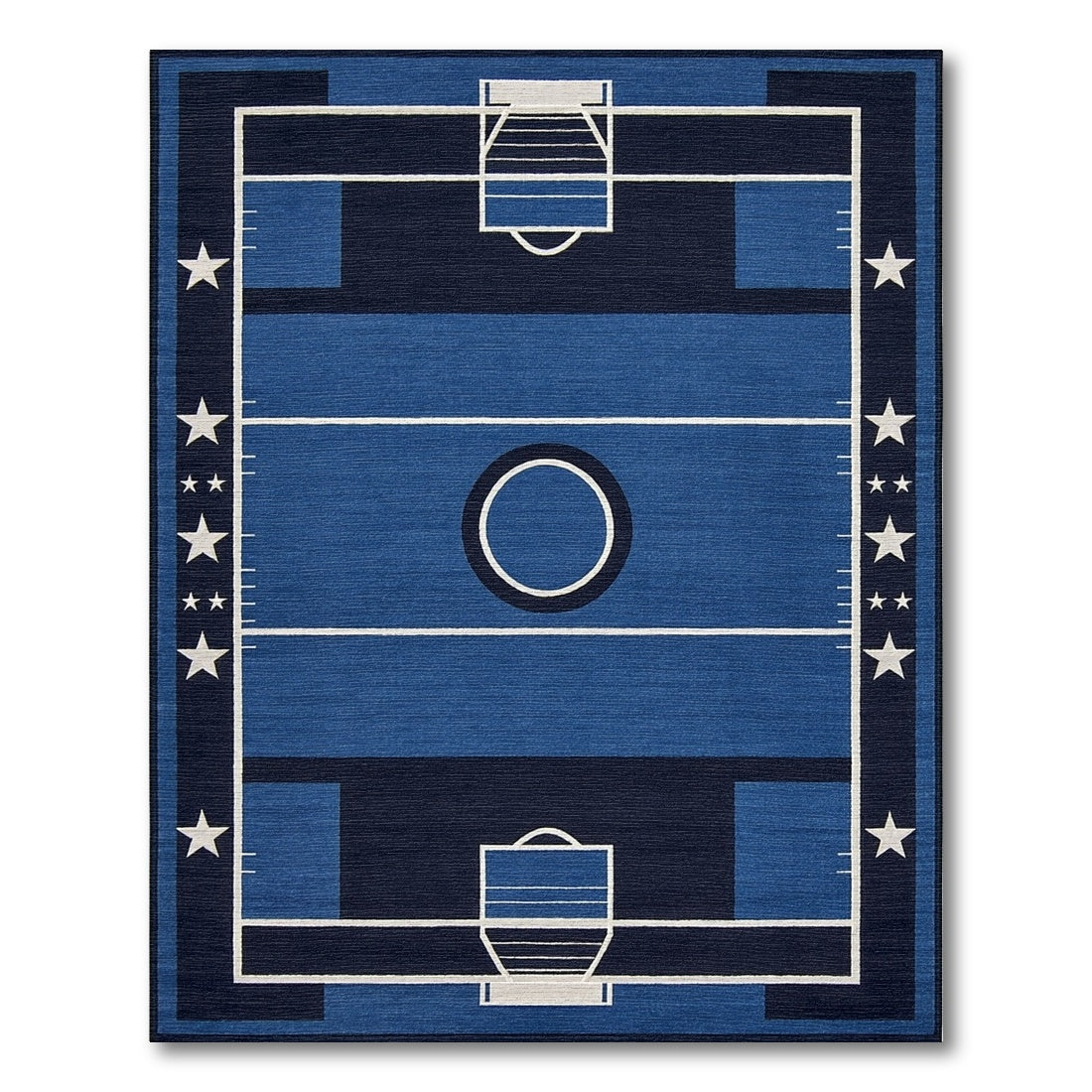 Navy Basketball Court Hoops Stars Rug