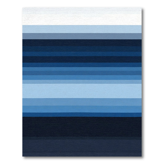 Subtle Light Blue Horizontal Stripe Rug