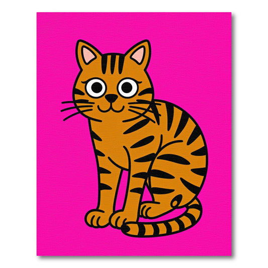 Whimsical Orange Tabby Cat Portrait Rug