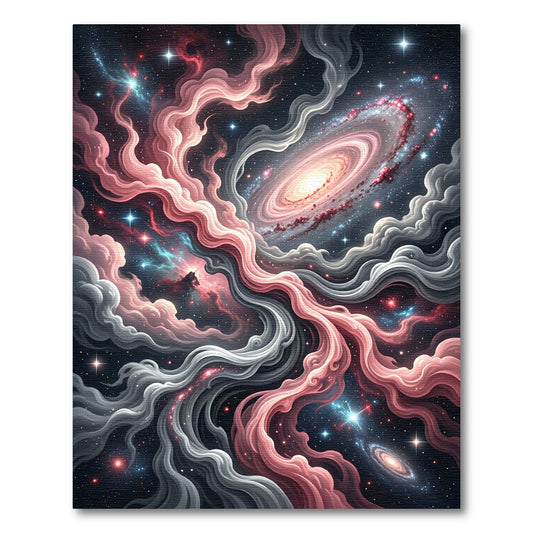 Cosmic Pink Swirl Galaxy Nebula Rug
