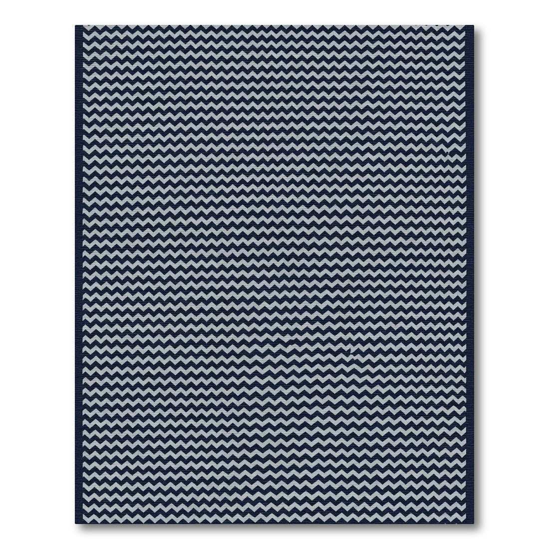 Midnight Blue Zigzag Chevron Rug