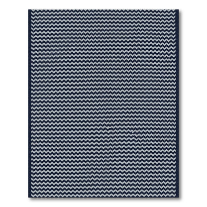 Midnight Blue Zigzag Chevron Rug