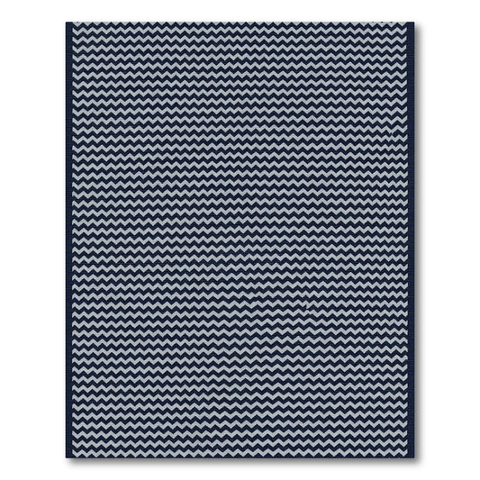 Midnight Blue Zigzag Chevron Rug