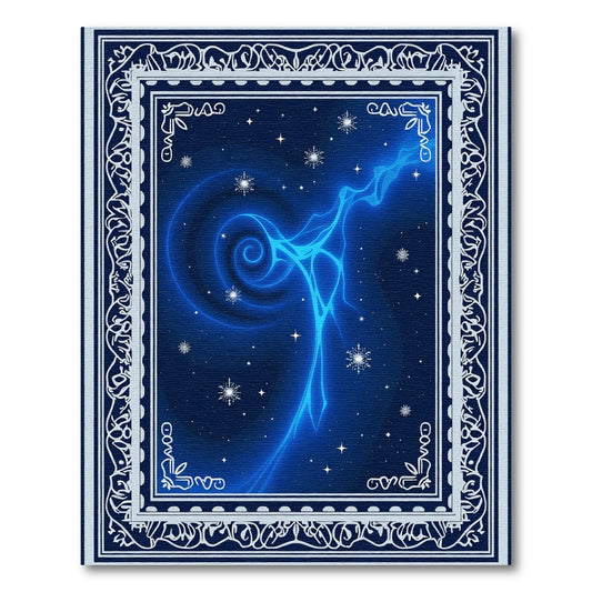 Radiant Blue Swirl Starry Night Rug