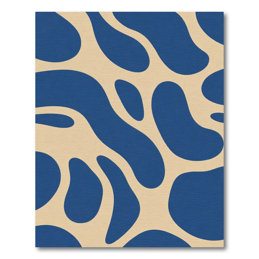 Abstract Blue Organic Shapes Rug