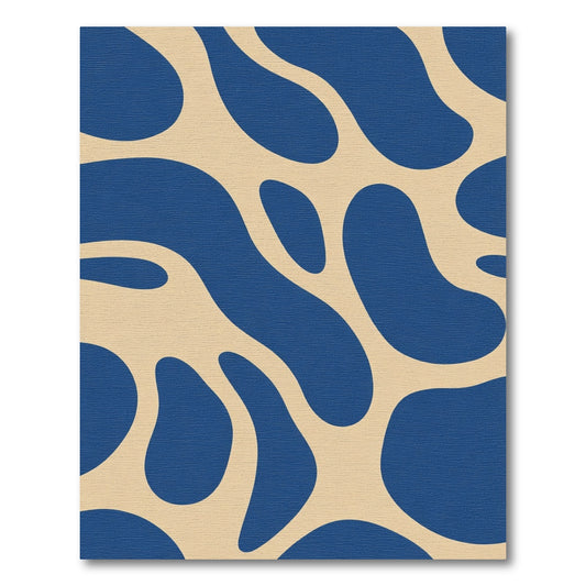 Abstract Blue Organic Shapes Rug