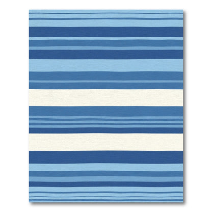 Varying Blue Stripes with Cream Rug