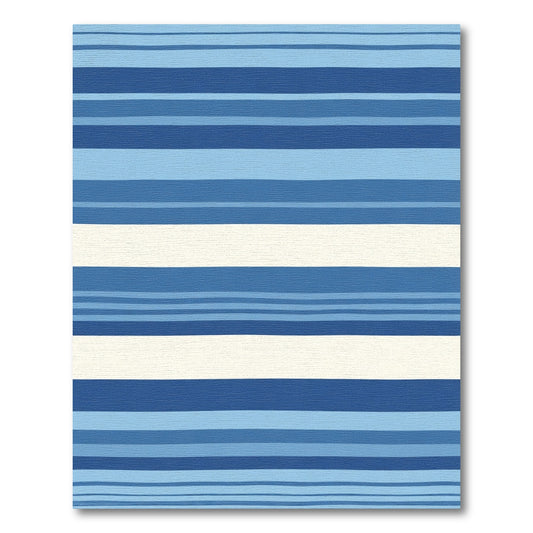 Varying Blue Stripes with Cream Rug