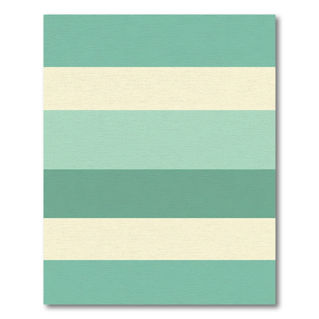 Aqua Cream Horizontal Stripe Rug