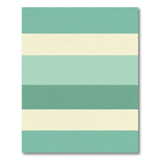 Aqua Cream Horizontal Stripe Rug