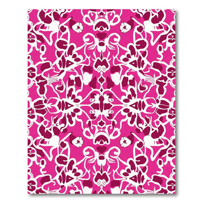 Vibrant Magenta Floral Symmetry Rug
