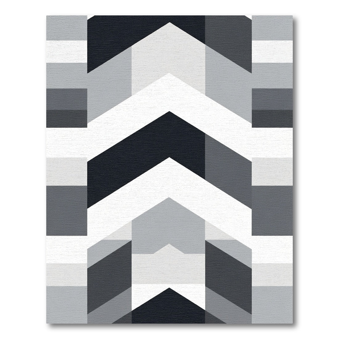 Monochromatic Geometric Chevron Blocks Rug