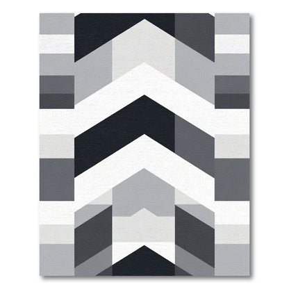Monochromatic Geometric Chevron Blocks Rug