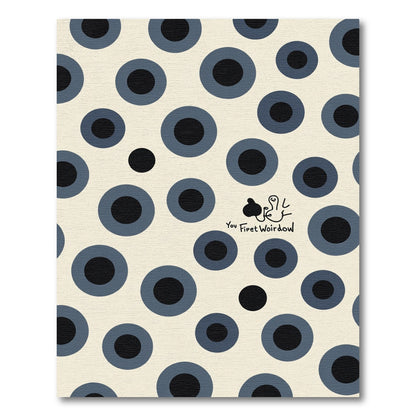Cream Navy Polka Dot Bubbles Rug