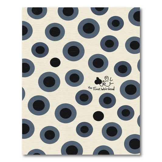 Cream Navy Polka Dot Bubbles Rug