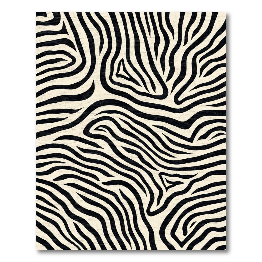 Bold Black Cream Zebra Strokes Rug