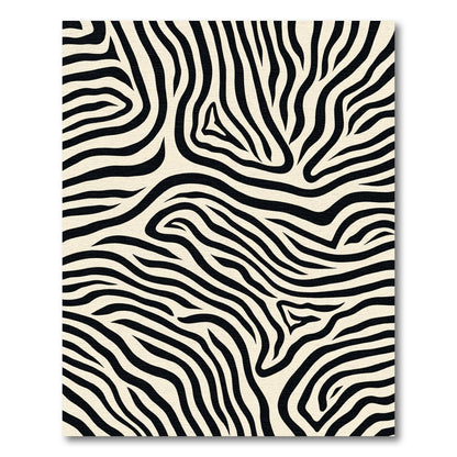 Bold Black Cream Zebra Strokes Rug