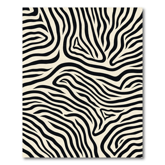 Bold Black Cream Zebra Strokes Rug