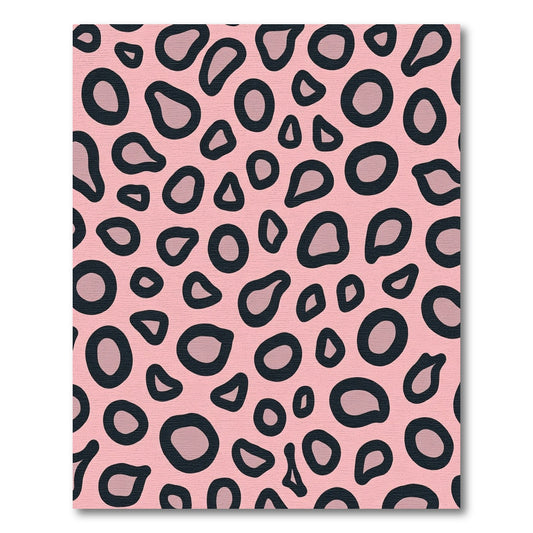 Pink Leopard Print Spots Rug