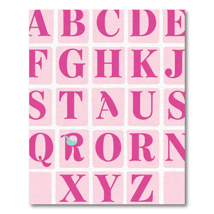 Pink Alphabet Block Rug