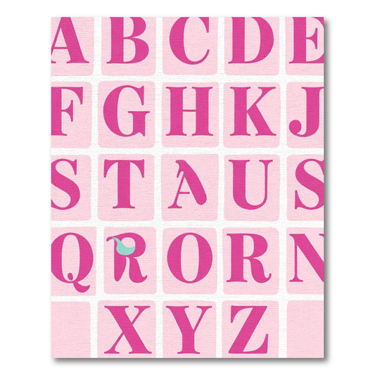 Pink Alphabet Block Rug